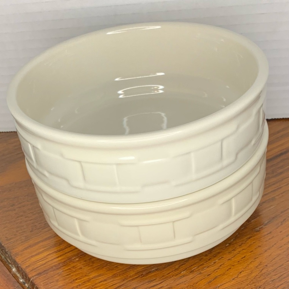 2 Longaberger ivory woven traditions cereal bowls